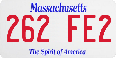 MA license plate 262FE2