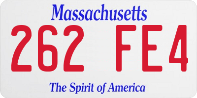 MA license plate 262FE4