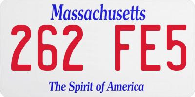MA license plate 262FE5