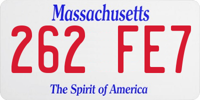MA license plate 262FE7