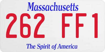 MA license plate 262FF1