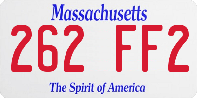 MA license plate 262FF2