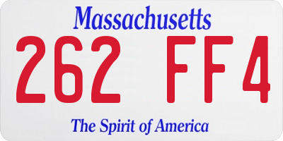 MA license plate 262FF4