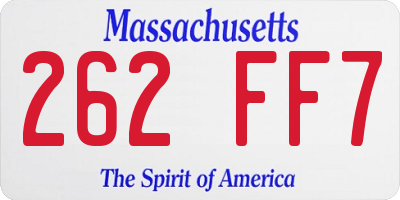 MA license plate 262FF7