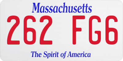 MA license plate 262FG6