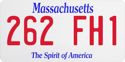 MA license plate 262FH1