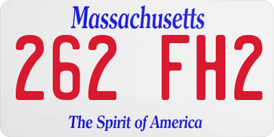 MA license plate 262FH2