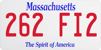 MA license plate 262FI2