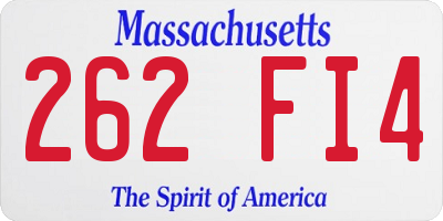 MA license plate 262FI4