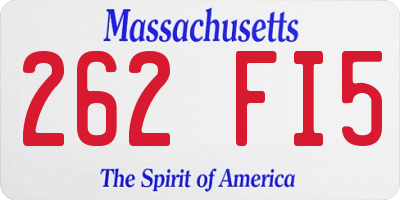 MA license plate 262FI5