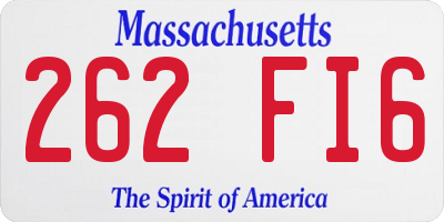 MA license plate 262FI6