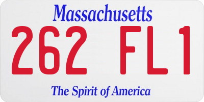 MA license plate 262FL1