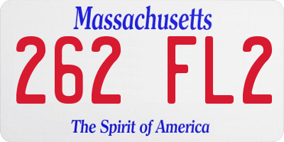 MA license plate 262FL2