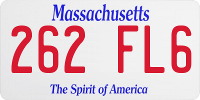MA license plate 262FL6