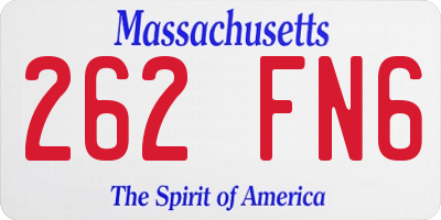 MA license plate 262FN6