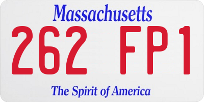 MA license plate 262FP1