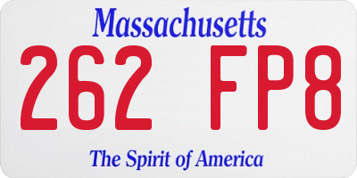 MA license plate 262FP8