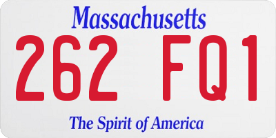 MA license plate 262FQ1