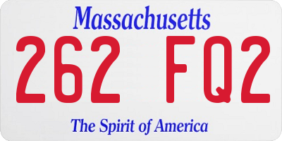 MA license plate 262FQ2