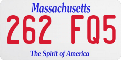 MA license plate 262FQ5