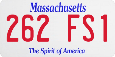 MA license plate 262FS1