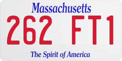 MA license plate 262FT1