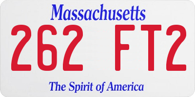 MA license plate 262FT2