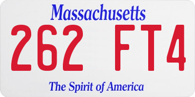 MA license plate 262FT4