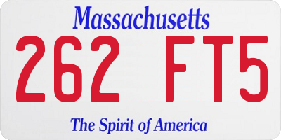 MA license plate 262FT5