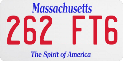 MA license plate 262FT6