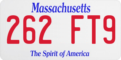 MA license plate 262FT9