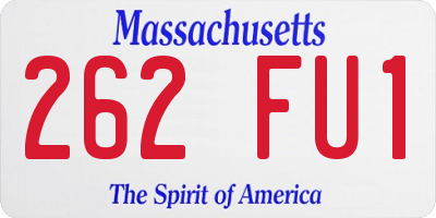 MA license plate 262FU1