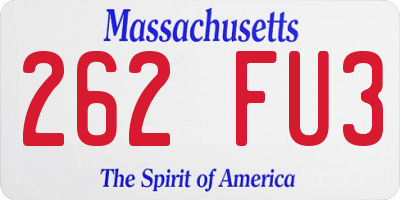 MA license plate 262FU3