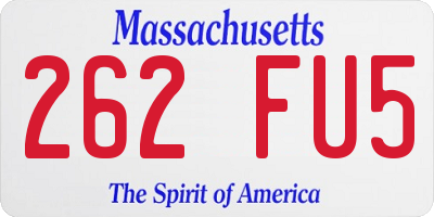 MA license plate 262FU5
