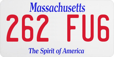 MA license plate 262FU6