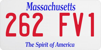 MA license plate 262FV1