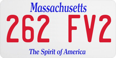 MA license plate 262FV2