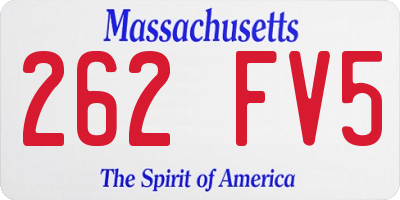 MA license plate 262FV5