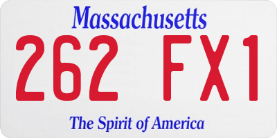 MA license plate 262FX1