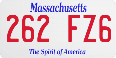 MA license plate 262FZ6