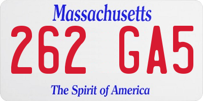 MA license plate 262GA5