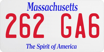 MA license plate 262GA6