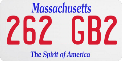 MA license plate 262GB2