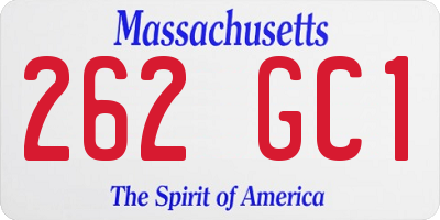 MA license plate 262GC1