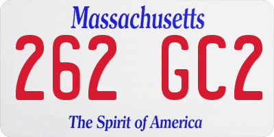 MA license plate 262GC2