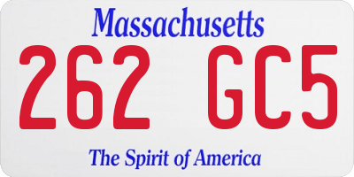 MA license plate 262GC5