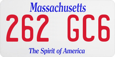 MA license plate 262GC6