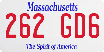 MA license plate 262GD6