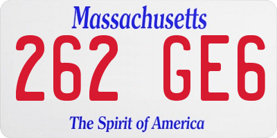 MA license plate 262GE6