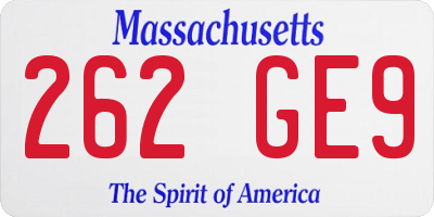 MA license plate 262GE9